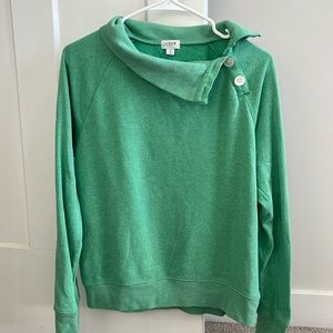 Green J Crew button neck sweatshirt